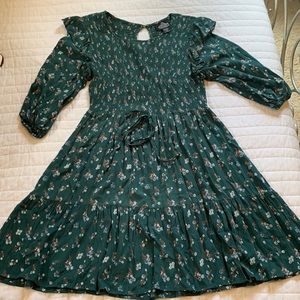 Green floral dress